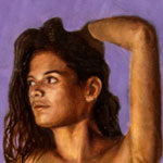 This is a nude femenine portrait over Fiberglass